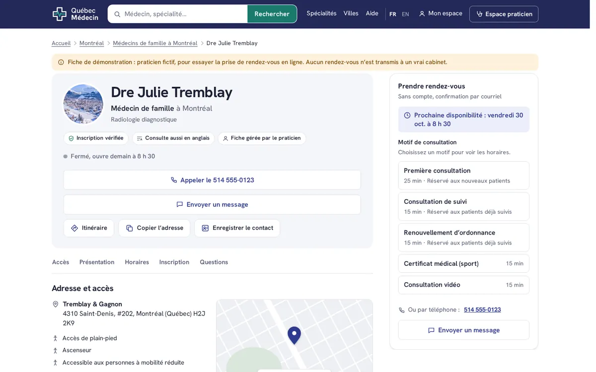 Une fiche publique qui remplit votre agenda