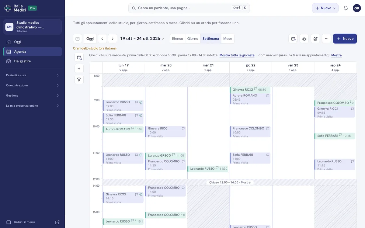 Un’agenda che segue la sua giornata reale